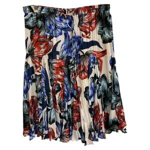 Westport A-Line Floral Skirt - Red, Blue, Black Size L